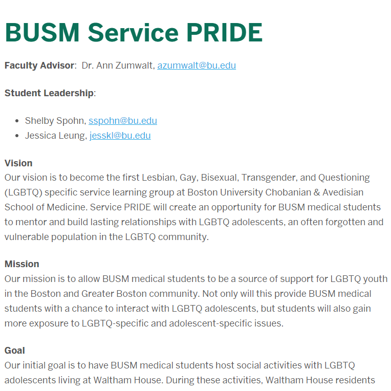 BUSM Service PRIDE