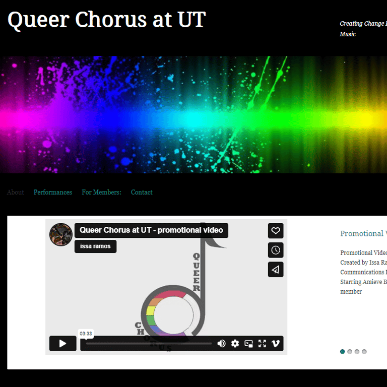 Queer Chorus at UT - LGBTQ organization in Austin TX