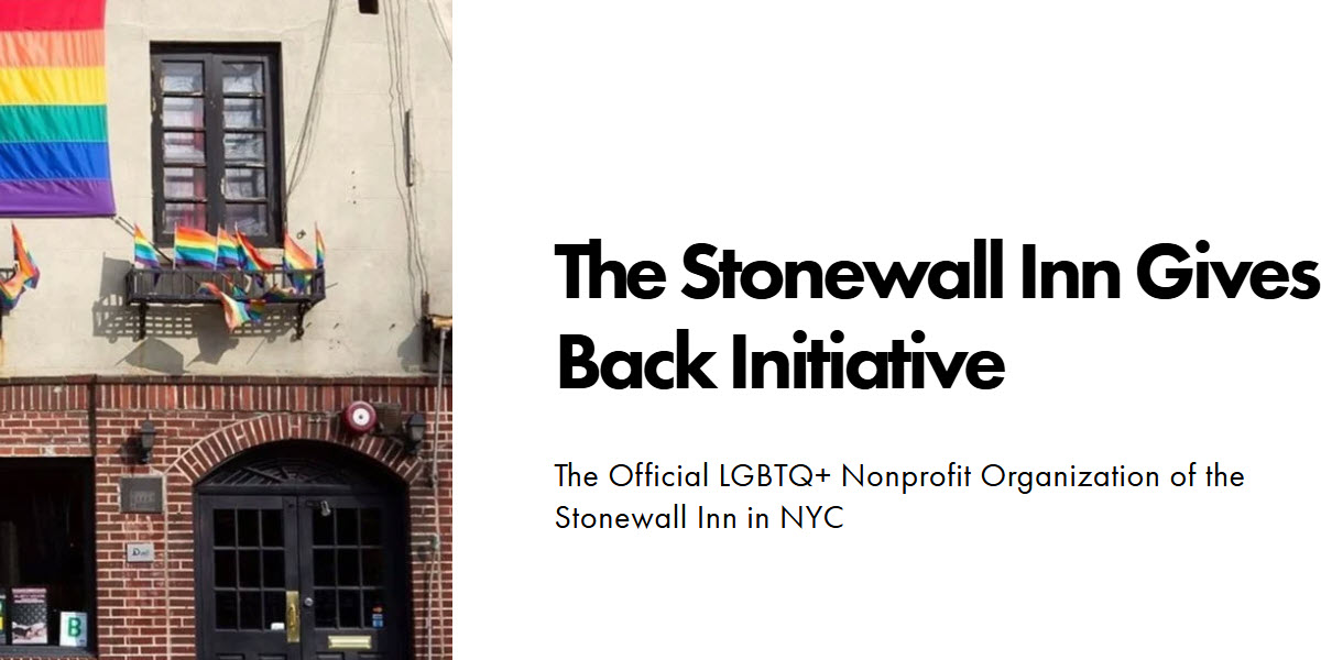 The Stonewall Inn Gives Back Initiative