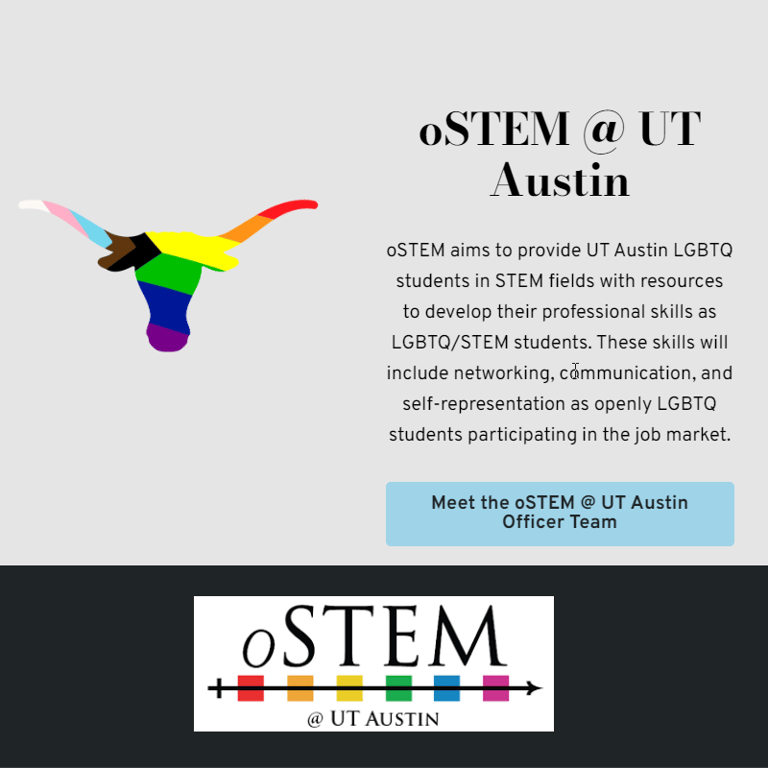 UT Austin oSTEM - LGBTQ organization in Austin TX
